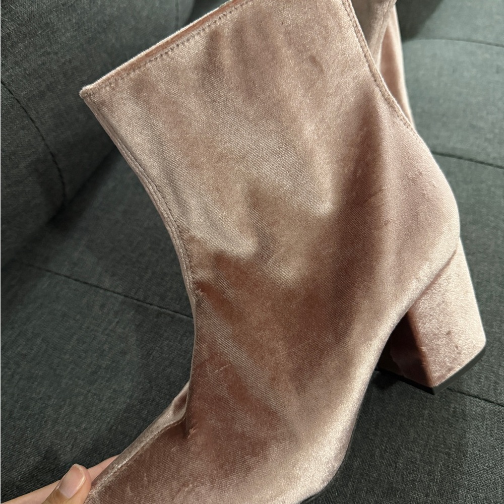 Free People Velvet Heeled Boots - Pink